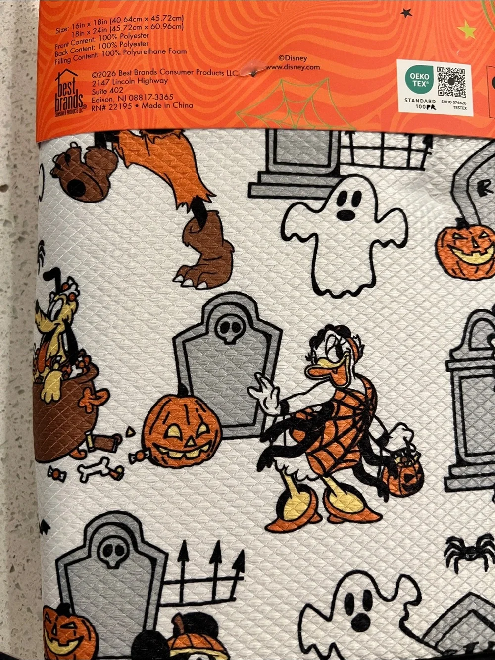 Adorable Disney Fab 5 Halloween dish drying mat set
